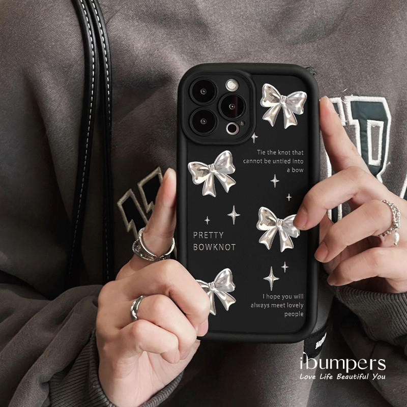 ibumpers Ốp Điện Thoại iPhone Họa Tiết Nơ Ngọt Ngào Sang Trọng Có Lông Quyến Rũ Dây Đeo Cho IPhone 16 15 14 12 13 11 Pro Max IP 7 8 Plus X XS XR Ốp Lưng Dày Dặn Silicon Mềm Chống Rơi Chống Sốc