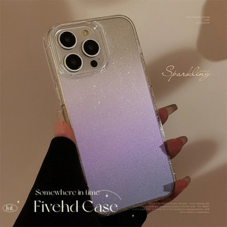 Ins Hàn Quốc Đơn Giản Chuyển Màu Tím Bling Sang Trọng Cao Cấp Vỏ Cho iPhone 11 16 16E 15 14 13 12 Pro Xs Max XR X 7 8 Plus SE Ốp Lưng TPU Mềm HD Trong Suốt Vỏ Điện Thoại Bảo Vệ Mặt Sau