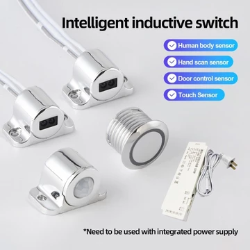 Cảm biến công tắc đèn tủ hồng ngoại Cảm biến cơ thể con người 12V-24V / Cảm biến điều khiển cửa / Cảm biến quét tay / Cảm biến cảm ứng cho đèn LED dải tủ quần áo Đèn