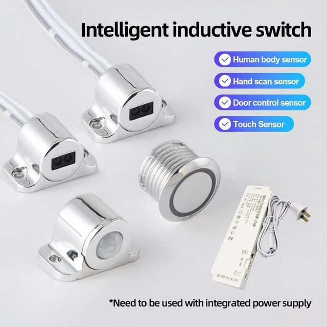 Cảm biến công tắc đèn tủ hồng ngoại Cảm biến cơ thể con người 12V-24V / Cảm biến điều khiển cửa / Cảm biến quét tay / Cảm biến cảm ứng cho đèn LED dải tủ quần áo Đèn