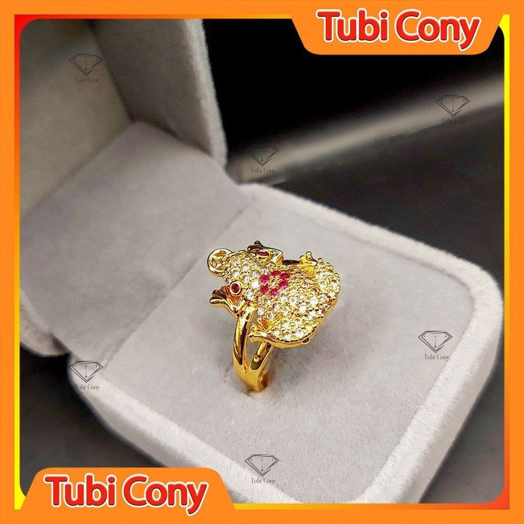 Nhẫn cóc phong thủy ngậm đồng điếu vừa thời trang vừa phong thủy tài lộc N5524-75-MY