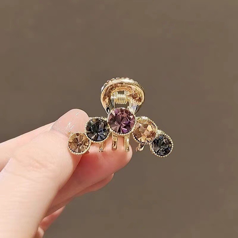 Mauropoli [Sẵn Sàng] Phong Cách Mới Obsidian Pha Lê Cá Mập Kẹp Tóc Nữ Xoắn Bím Đầu Cao Cấp Phụ Kiện Mũ Đội Đầu