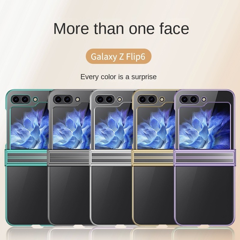 Ốp Điện Thoại Mạ Điện Trong Suốt Cho Samsung Galaxy Z Flip 6 5 4 3 Flip6 Flip5 Flip4 Flip3 Bản Lề Bảo Vệ Chống Sốc
