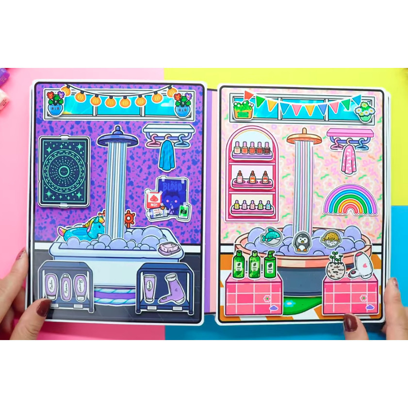 Wednesday búp bê giấy toca boca COOL AND CUTE 2 - Giấy in chất lượng cao, cứng cáp phát triển tư duy logic phong cách