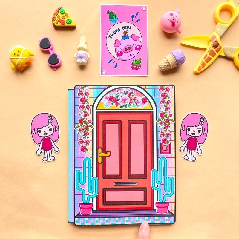 nhà của uyên bóc dán toca boca đồ chơi toca boca toca boca giấy rẻ nhất ngôi nhà đồ chơi cho bé đồ chơi bằng giấy toc