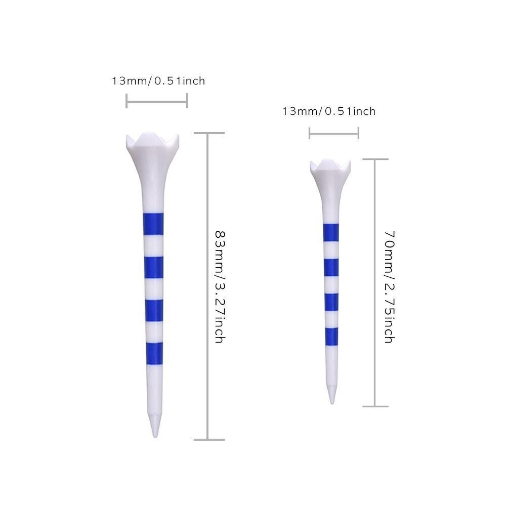 DELMER 20 Cái Bộ Tee Golf, với Sọc Bền Bóng Golf Giá Đỡ, Sọc Nhiều Màu Sắc Nhựa 70 / 83mm Luyện Tập Golf Tee Tập Golf