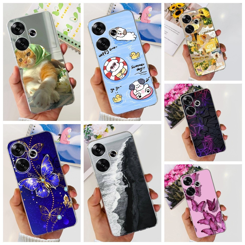 Ốp lưng Redmi Turbo 3 thẩm mỹ hình con mèo dễ thương Vỏ điện thoại TPU mềm chống sốc Redmi Turbo 3 Ốp lưng trong suốt