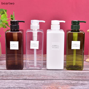 < Beartwo > Chai đựng máy bơm rỗng bằng nhựa 650ml Dầu gội Lotion Sữa tắm Chai Gel đẹp