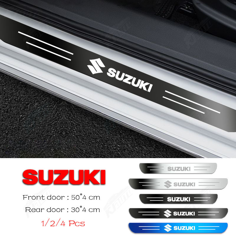 ✨ Suzuki Cao Cấp Tùy Chỉnh Kim Loại Sill Bảo Vệ Chống Trầy Xước Thép Không Gỉ Chống Bụi Bẩn Miếng Dán Bảo Vệ Cửa Xe Ô Tô Phụ Kiện Trang Trí Xe Hơi Cho Swift Sport Xl7 Vitara Jimny