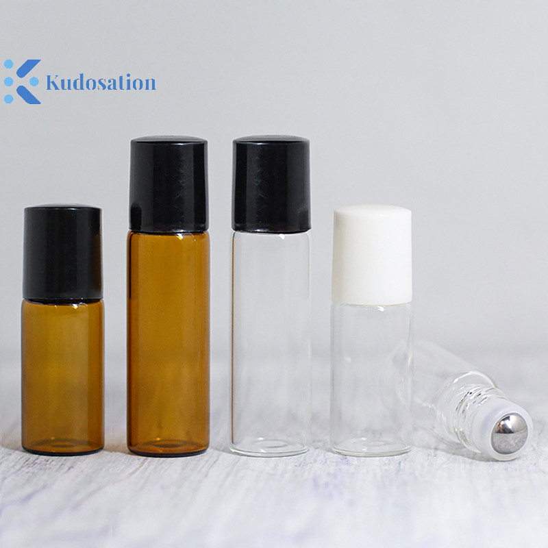 Kudosation 1ml 2ml 3ml 5ml 10ml Hổ Phách Kính Mỏng Cuộn Trên Chai Trống Chai Có Thể Đổ Lại Mẫu Thử Nghiệm Lọ Có Con Lăn