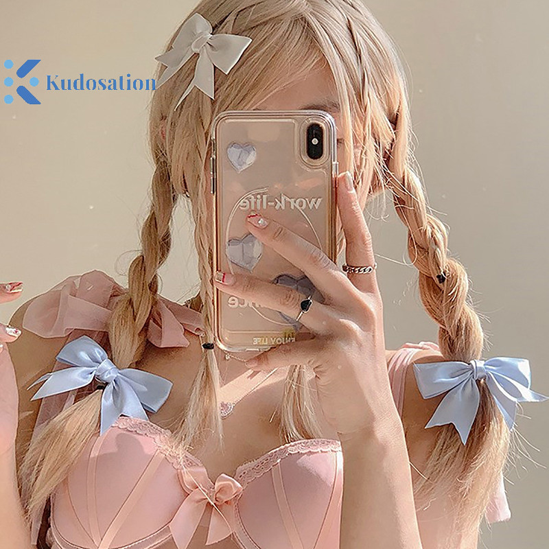 Kudosation Thanh Lịch Sa Nơ Kẹp Tóc Cho Bé Gái Kawii Barrettes Dễ Thương Tóc Accessoires Ruy Băng Người Phụ Nữ Kẹp Tóc Hairgrip