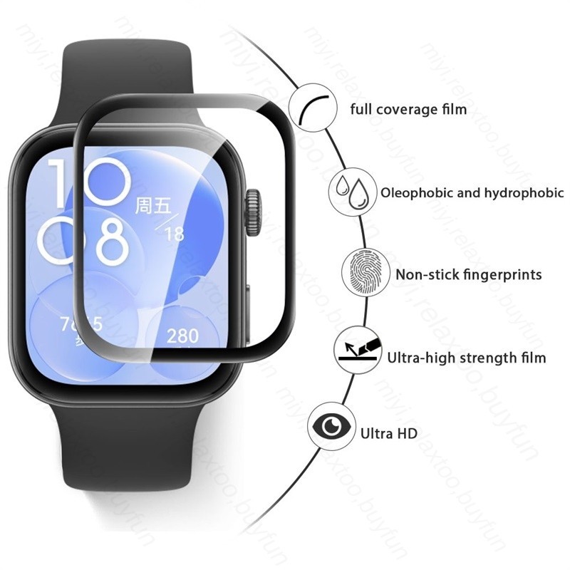 Huawei WatchFit WatchFitElegant WatchFitMini 3 Cái 9D HD Phim Kính Cường Lực Cạnh Đen Cho Huawei Watch Fit 2 3 Thanh Lịch Mini Chống Trầy Xước Chống Ánh Sáng Xanh Bảo Vệ Màn Hình Đồng Hồ