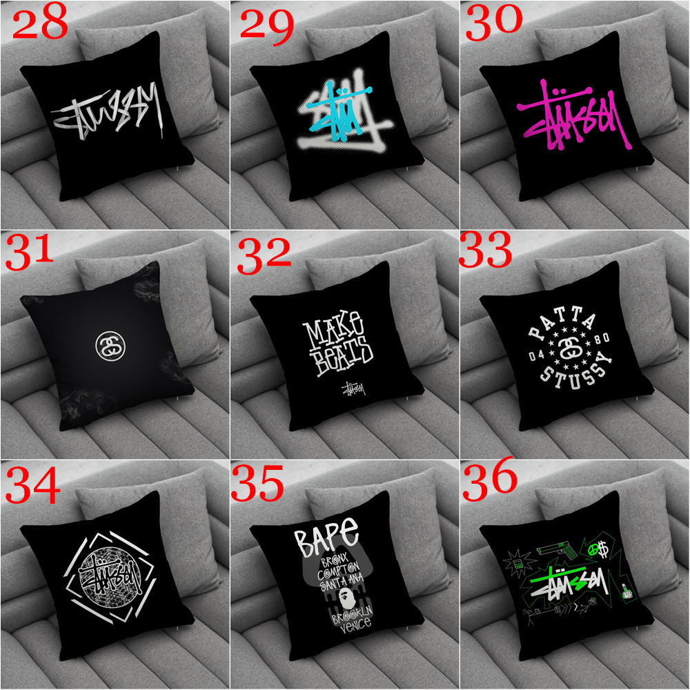 Art Stussy Logo Ném Vỏ Gối In Một Mặt Sofa Phòng Khách Quà Tặng Ô Tô Đệm Quà Tặng Trẻ Em (Không Có Lõi)
