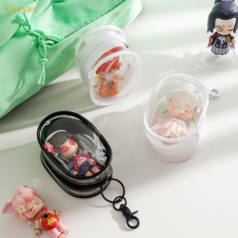 Siyuyan Trang Sức Tổ Chức Trong Suốt Hộp Bảo Quản Tai Nghe Túi Đựng Tiền Xu Túi Búp Bê Dễ Thương Chống Bụi Có Móc Khóa VN