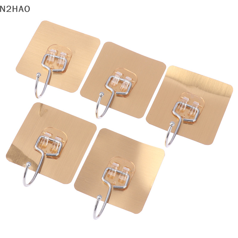 Bn 5 Chiếc Móc Lớn Chịu Lực Chống Thấm Nước Dính Móc Treo Tường Không Móng Tay Chống Thấm Nước Móc Treo Tường Cho Nhà Bếp Phòng Tắm n