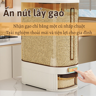 Thùng đựng gạo Myd.23, mở nắp dễ dàng, lấy gạo tự động, tiết kiệm thời gian sử dụng