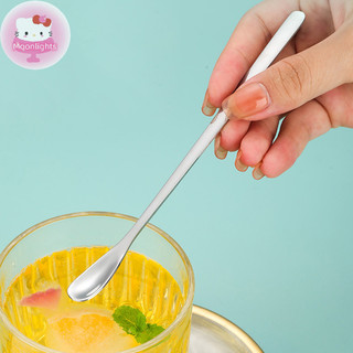 Moonlights Thép Không Gỉ Thìa Cà Phê Kem Món Tráng Miệng Trà Khuấy Thìa Cho Dã Ngoại Phụ Kiện Nhà Bếp Thanh Dụng Cụ Tay Cầm Dài Thìa EN