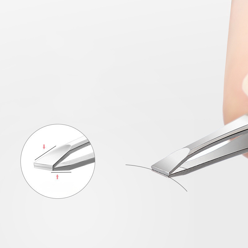 Nhíp tẩy lông bằng thép không gỉ Nhíp lông mày Hồng Slanted Tip Point Face Makeup Beauty Tool
