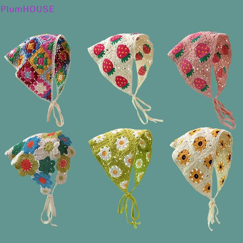 Plumhouse Ngọt Ngào Dễ Thương Dệt Kim Tam Giác Pháp Mục Vụ Phong Cách Dành Cho Nữ Bé Gái Hoa Nhỏ Khăn Trùm Đầu Phụ Kiện Tóc VN