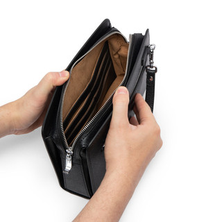 Túi Clutch nam khóa vân tay da bò cao cấp chính hãng FTTLeather, ví cầm tay kẹp nách nhiều ngăn CL36