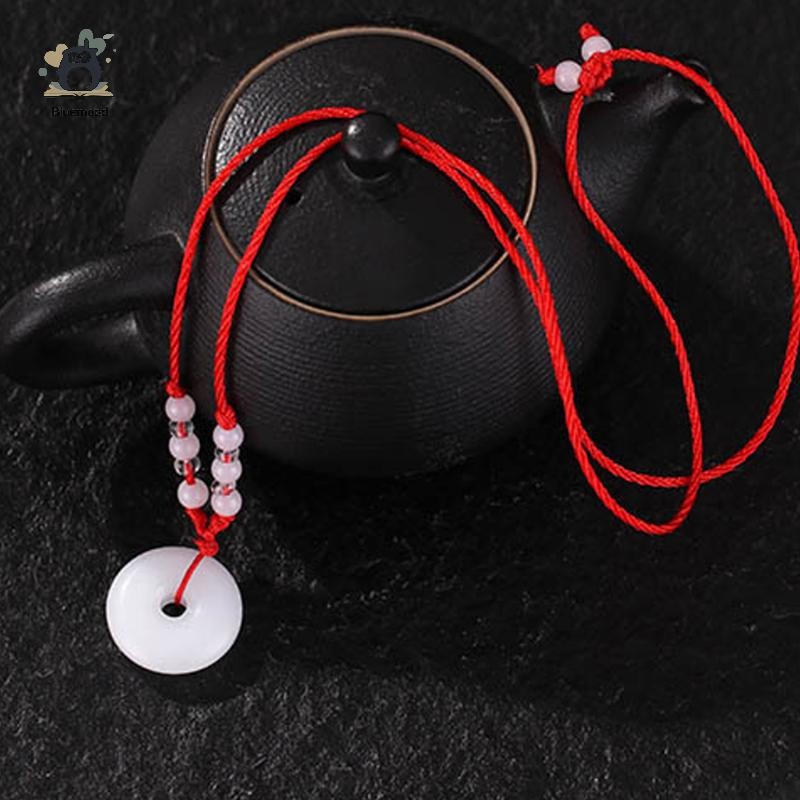 [Bluemood] Ngọc Trắng Phật Giáo Dệt Tay Mặt Dây Chuyền Vòng Cổ Sen Quan Âm Phật Tuổi Thọ Cao Khóa Mặt Dây Chuyền Vòng Cổ May Mắn Mới