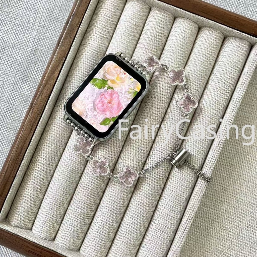 Mùa Hè Cỏ Ba Lá Hạt Vòng Tay Đồng Hồ Ban Nhạc Xiaomi 10 9 8 7 6 5 4 3 Pro Dây Đeo Tay Cho Ban Nhạc 9 8 Hoạt Động Vòng Tay Dây Đeo