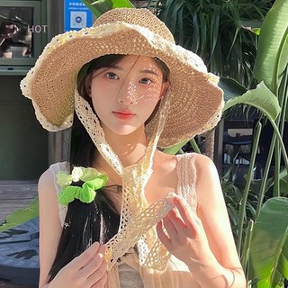 Julyhot Mũ chống nắng vành lớn thoáng khí dành cho nữ, Mũ rơm đi chơi bãi biển mùa hè Massivedeals