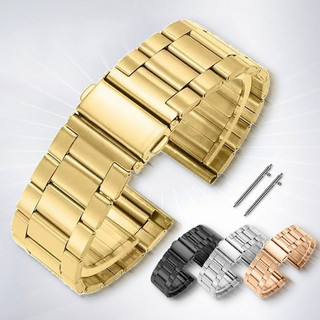 Phát hành nhanh Dây đeo đồng hồ bằng thép không gỉ 20mm 22mm Nam Nữ Dây đeo đồng hồ bằng thép không gỉ cho thạch anh cơ khí Dây đeo đồng hồ thông minh Phát hành nhanh Vòng tay sắt kim loại màu đen
