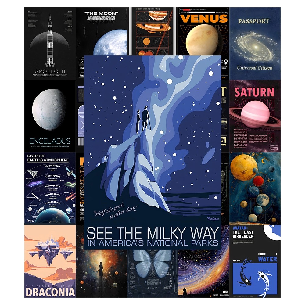 [DECAL] A4 In Màu - Set 50 Tờ Poster Giấy Dán Tường - HÌNH MILK WAY - Decor Trang Trí Nhà | MS: 111530