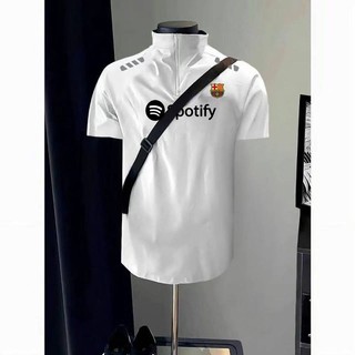 Royal Football Summer New Training Wear Quick-Drying T-shirt Inner Malbarcelona Same Breathable Half Zipper Short Sleeve Men gIaP
