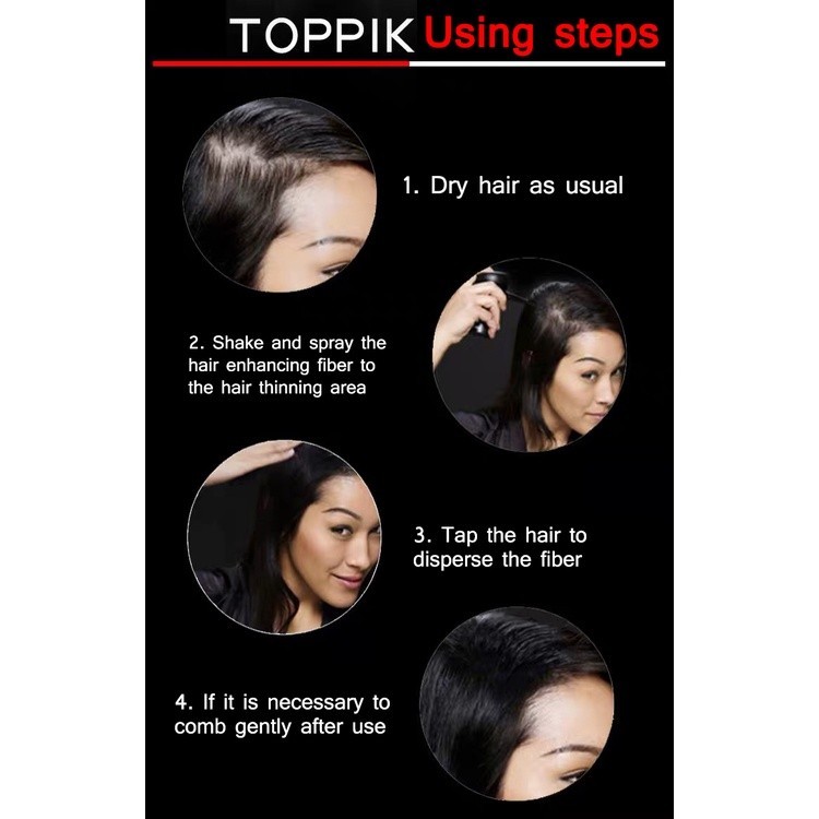 3 Cái / bộ Toppik Sợi Tóc Unisex Toppik Tóc Xây Dựng Sợi Tự Nhiên Công Bố Dụng Cụ Tăng Trưởng Tóc