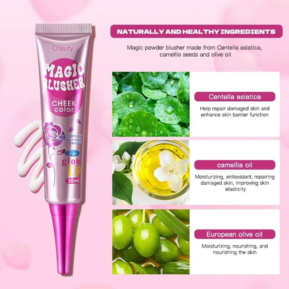 Learnever Olauty Magic Ấm Màu Sắc Thay Đổi Bột Lỏng Blusher Khói Trang Điểm Shimmer Cream Powder F7i2
