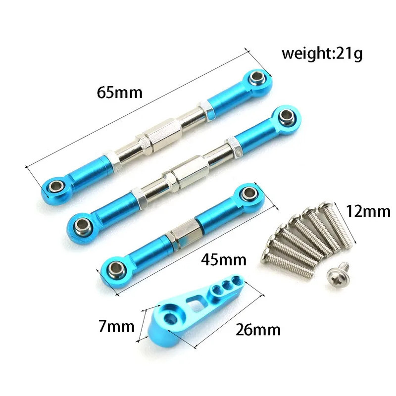 Thanh liên kết lái kim loại Thanh servo Cánh tay servo cho Wltoys 104009 Phụ tùng nâng cấp xe RC 12402-A, Đỏ