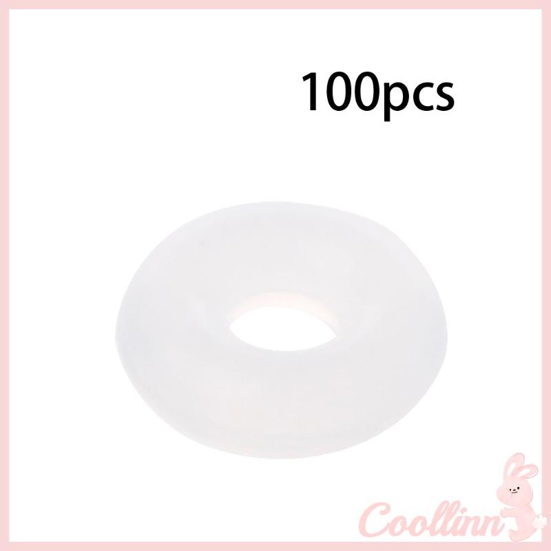 Coo 100 Chiếc DIY Phụ Kiện Miếng Đệm Cao Su Silicon Trang Sức Phát Hiện Nút Chặn Cố Định