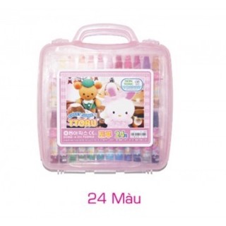 Màu sáp dầu oil pastel vali, hộp nhựa có quai xách Hàn Quốc DOOLY TTORU Dong A D.A P&T. -