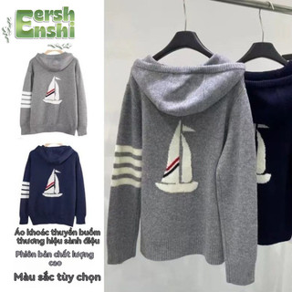 Áo khoác dệt kim có mũ trùm đầu phía sau Sailing Bốn thanh Áo nỉ thông thường Cặp đôi phù hợp
