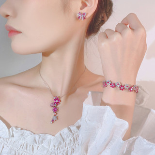 Bộ đồ hoa Zircon Corundum đỏ của Mỹ dành cho nữ