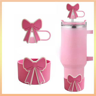 2 Chiếc Boot Nơ Silicone 10 mm Trang Trí Nắp Ống Hút, Chống Tràn, Bảo Vệ Đáy 40oz 30oz