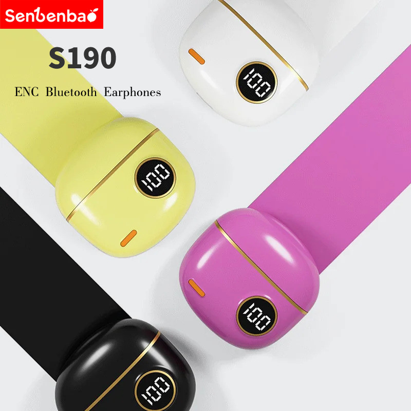 Senbenbao S190 Tai nghe MINI mới nhất Âm thanh nổi iPX5 Mic tích hợp chống nước, khử tiếng ồn cho iOS và điều khiển cảm ứng Andriod