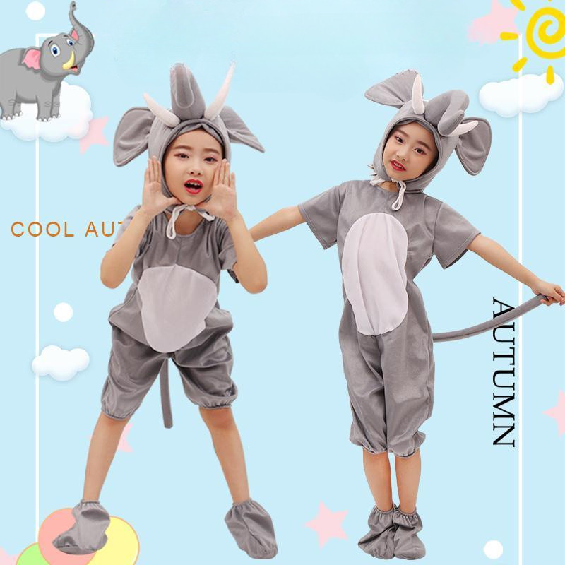 💕Chỗ💕 Quần Áo Trẻ Em Động Vật Múa Trang Phục Quần Áo Cho Bé Gái 3 Đến 14 Tuổi Voi Trang Phục Mới Lạ Halloween Giáng Sinh
