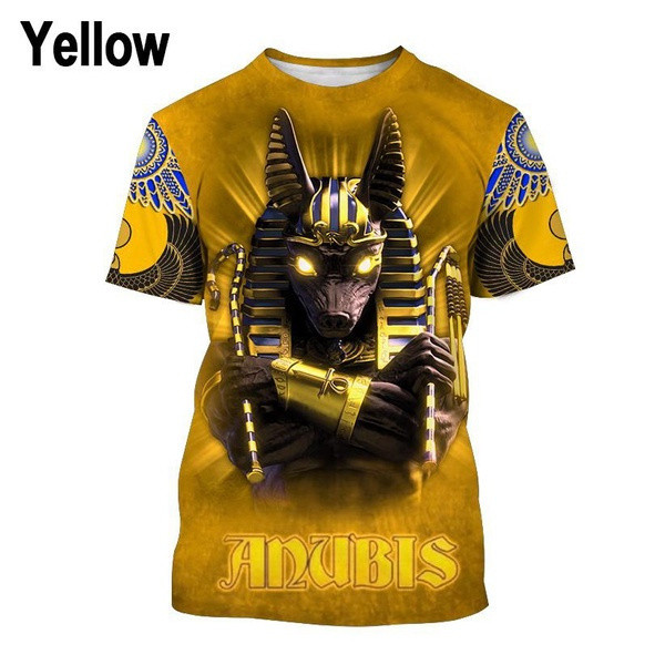 Áo thun thời trang mới về, unisex, in 3D mặt thần Horus cổ đại, mắt thần Ai Cập, mặt pharaoh Anubis, thời trang đường phố