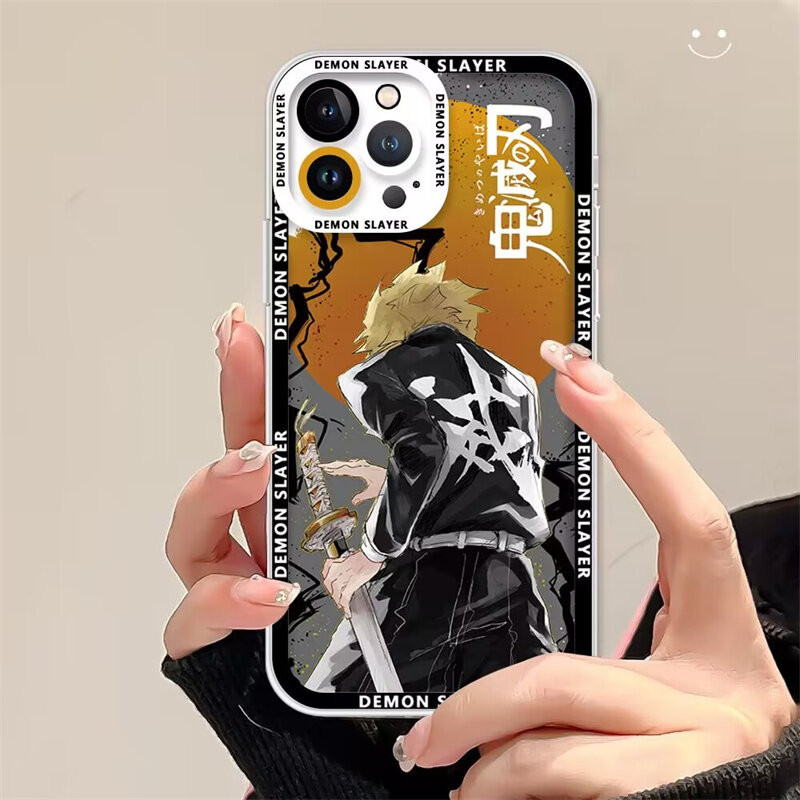 Anime Demon Slayer Iguro Obanai Kanroji Mitsuri Ốp Điện Thoại Mềm Trong Suốt Tương Thích Cho iPhone 11 12 13 14 15 Pro Max PLUS Mini XR X XS Max 8 7 6 6S PLUS Phim Hoạt Hình