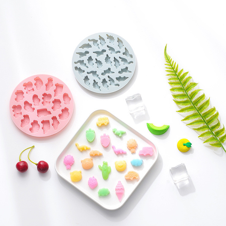 Khuôn Silicon Động Vật Dễ Thương Hoạt Hình Ô Tô Và Khủng Long Xương Rồng Kẹo Chocolate Khuôn Thực Phẩm Cho Bé Khuôn Làm Bánh Tự Làm * & - &
