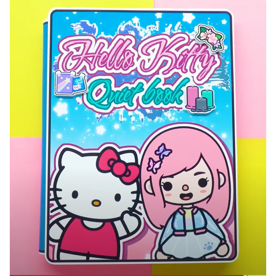 ĐỒ CHƠI NGÔI NHÀ BÚP BÊ GIẤY CẮT THỦ CÔNG DIY -Ngôi nhà giấy của bé hello kitty