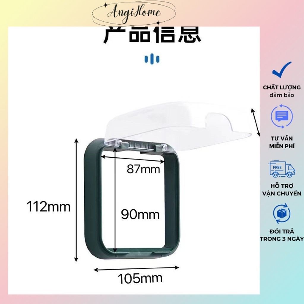 Nắp đậy che công tắc ổ điện thiết kế lỗ luồn dây cắm thông minh cao cấp 11.2x10.5cm ANGIHOME