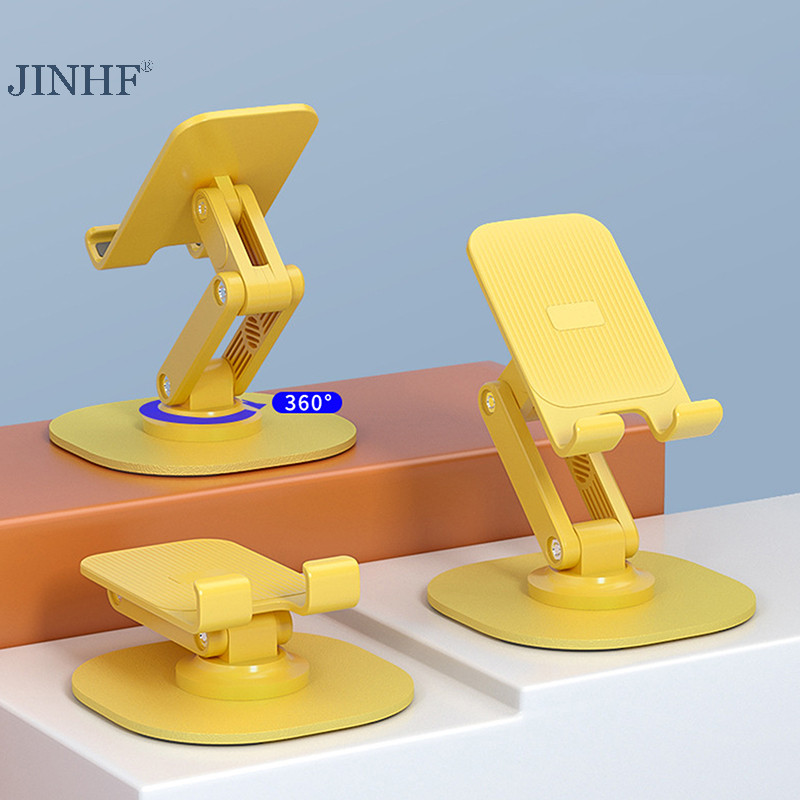 Jinhf 360° Xoay Giá Đỡ Điện Thoại Di Động Có Thể Gập Lại Để Bàn Hỗ Trợ Điện Thoại Di Động Máy Tính Bảng Lười Di Động Hỗ Trợ Điện Thoại Đứng HOT
