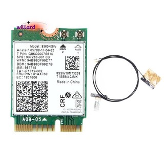 9560ngw Thẻ WiFi + Ăng-ten không dây 1730Mbps AC 9560 Băng tần kép 2.4G + 5G BT 5.0 802.11Ac M.2 CNVI 9560NGW Bộ chuyển đổi không dây