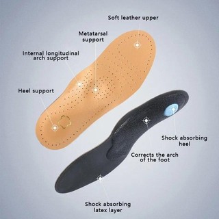 Đế Chỉnh Hình Cho Miếng Lót Giày Hỗ Trợ Vòm Đế Plantar Fasciitis Chất Lượng Da Bò Khử Mùi Cho Người Phụ Nữ Giày Chèn
