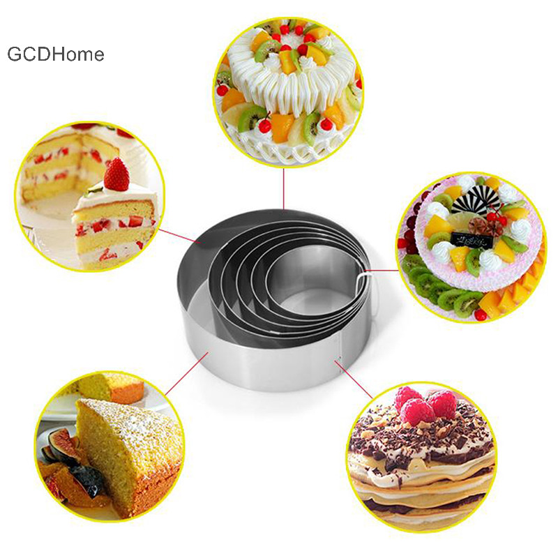 Gcdhome 1 Bộ Vòng Tròn Thép Không Gỉ Cắt Cookie Bánh Quy DIY Nướng Bánh Ngọt Khuôn HOT