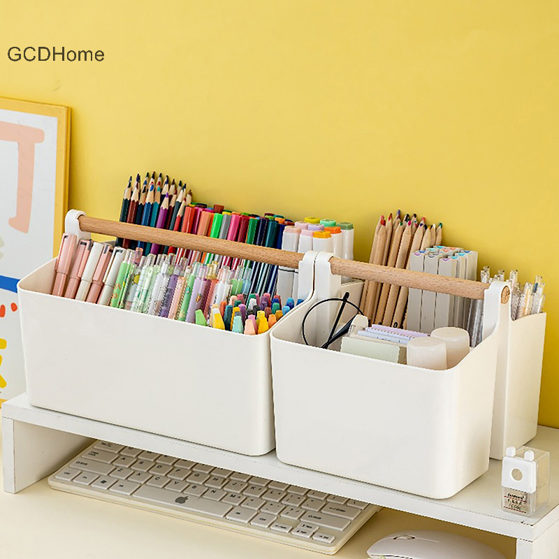 Gcdhome Dung Tích Lớn al Giá Để Đồ Văn Phòng Trường Học Di Động Để Bàn Đồ Lặt Vặt Hộp Bảo Quản HOT Giỏ Chứa Đồ